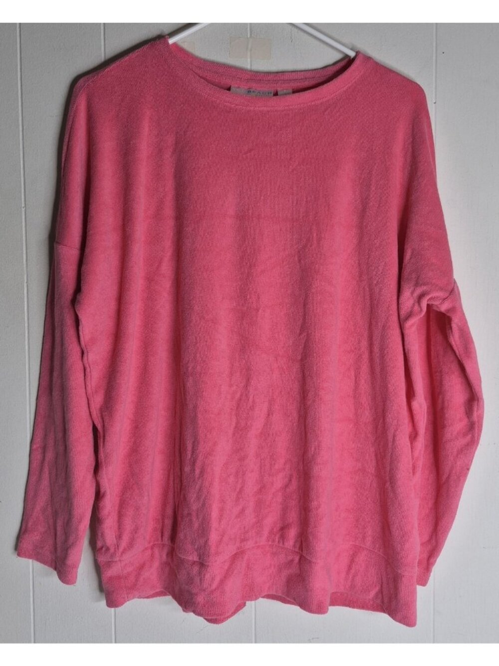 Belle Beach by Kim Gravel Poolside Terry Sweatshirt Island Pink Size S
